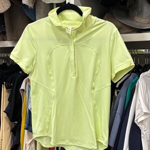 Lululemon Lime Green Quick Dry Short Sleeve Polo Shirt 10